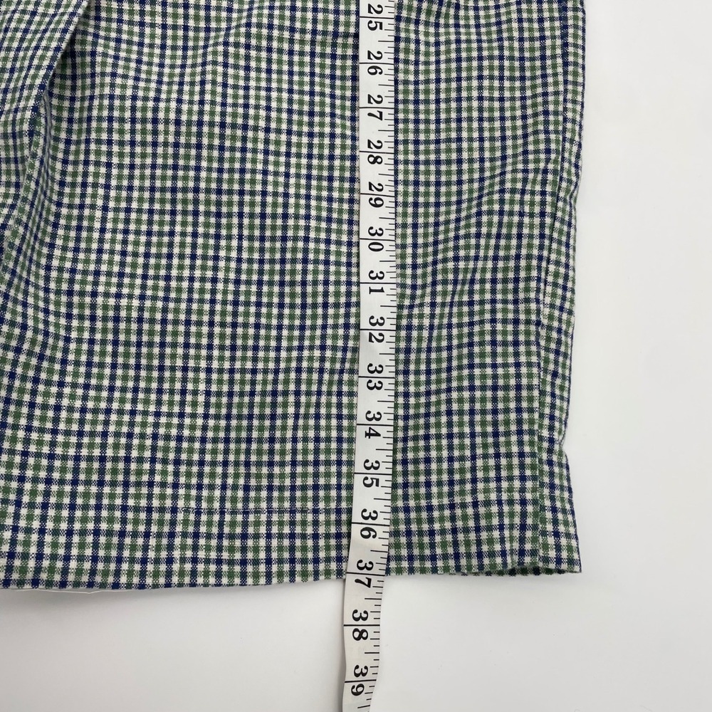 Zara Basic Gingham Check Long Coat Green Blue Whi… - image 14